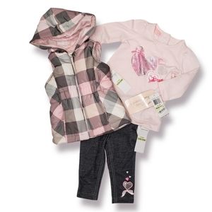 Baby Headquarters 3 Piece Set Girls Pink and Gray